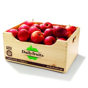 dostawy owoców do firm - skrzynka jabłek